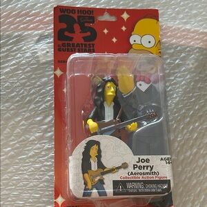 The Simpsons Joe Perry (Aerosmith) Collectible Action Figure - Yellow, Black
